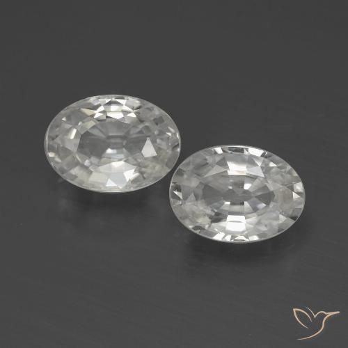 2.28ctw Naturel Blanc Zircon, ovale, VVS-VS