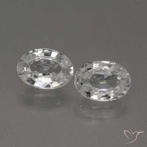 2.40ctw Naturel Blanc Zircon, ovale, VS