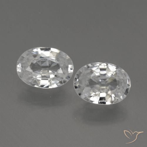 2.25ctw Naturel Blanc Zircon, ovale, VS