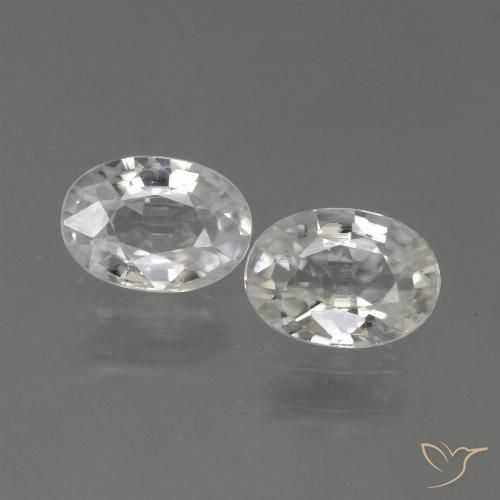 2.17ctw Naturel Blanc Zircon, ovale, VS