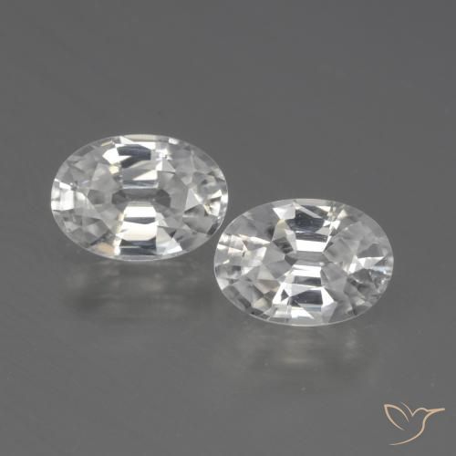 2.34ctw Naturel Blanc Zircon, ovale, VVS