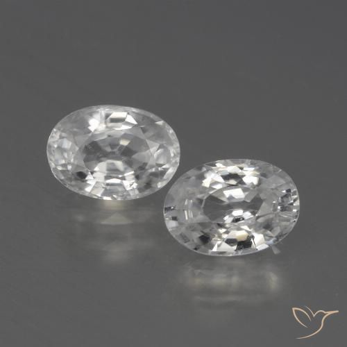 2.45ctw Naturel Blanc Zircon, ovale, VS