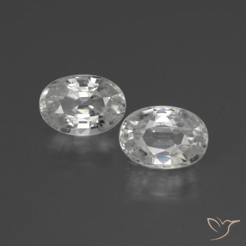2.61ctw Naturel Blanc Zircon, ovale, VS