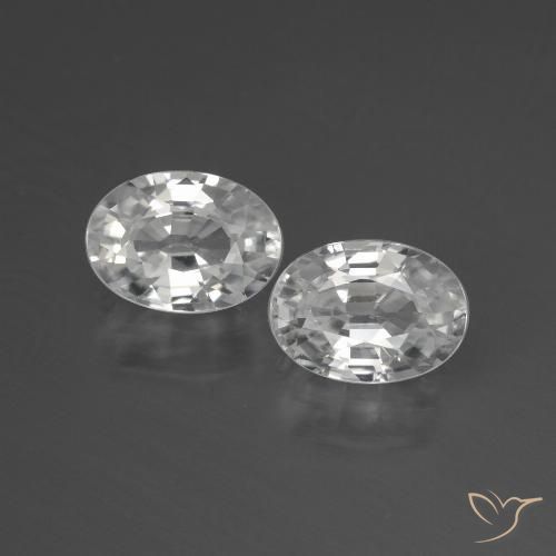 2.57ctw Naturel Blanc Zircon, ovale, VS