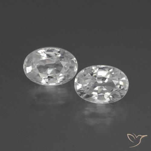 2.83ctw Naturel Blanc Zircon, ovale, VS