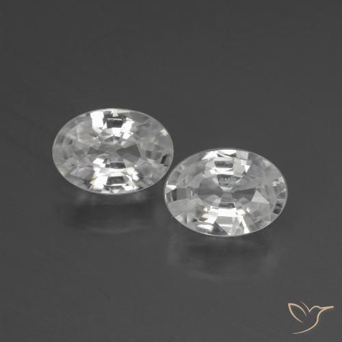 2.10ctw Naturel Blanc Zircon, ovale, VS