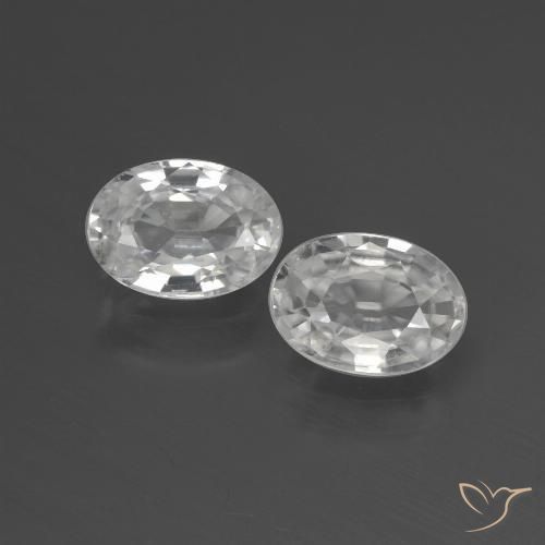 2.44ctw Naturel Blanc Zircon, ovale, VS