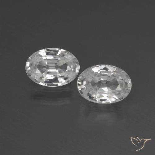 2.28ctw Naturel Blanc Zircon, ovale, VVS-VS