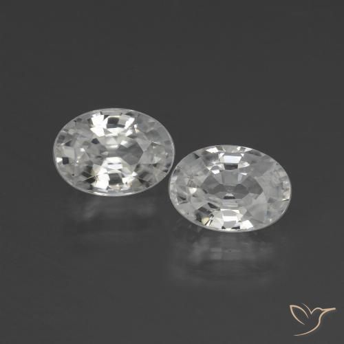 2.56ctw Naturel Blanc Zircon, ovale, VVS