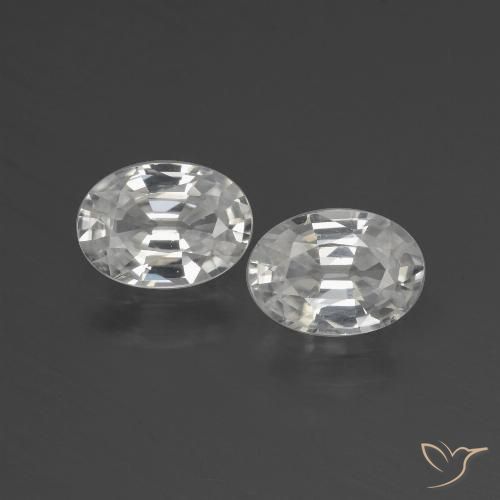 2.30ctw Naturel Blanc Zircon, ovale, VS