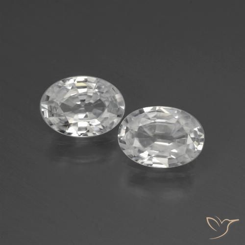 2.16ctw Naturel Blanc Zircon, ovale, VS