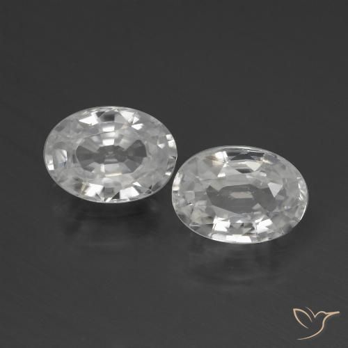 2.56ctw Naturel Blanc Zircon, ovale, VVS