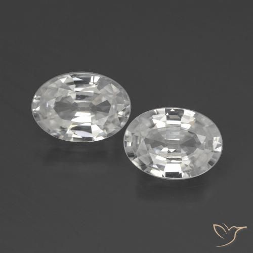 2.29ctw Naturel Blanc Zircon, ovale, VVS