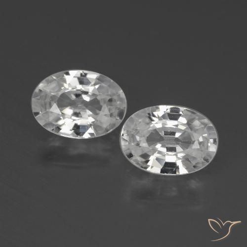 2.23ctw Naturel Blanc Zircon, ovale, VVS-VS