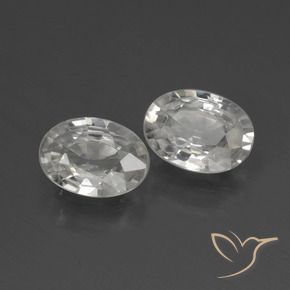 Shop natural 2.11ct Blanc chaud Zircon gems, ovale, from Cambodge at GemSelect. In stock, global shipping!