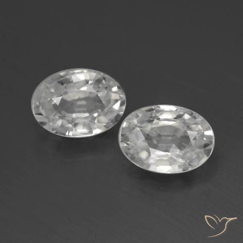 2.39ctw Naturel Blanc Zircon, ovale, VS