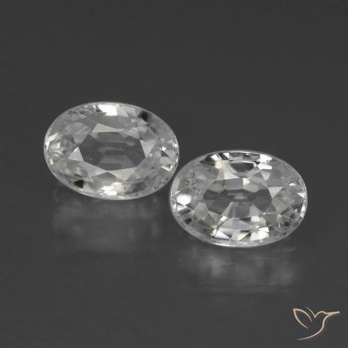 2.86ctw Naturel Blanc Zircon, ovale, VVS