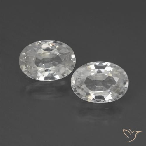 2.38ctw Naturel Blanc Zircon, ovale, VS