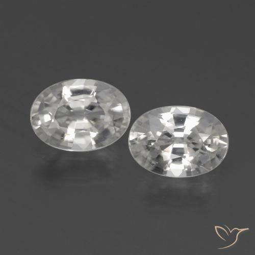2.32ctw Naturel Blanc Zircon, ovale, VVS-VS, Photo A