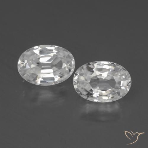 2.48ctw Naturel Blanc Zircon, ovale, VVS