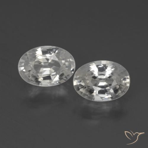 2.27ctw Naturel Blanc Zircon, ovale, VVS-VS