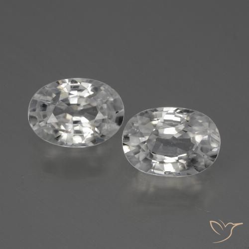 2.33ctw Naturel Blanc Zircon, ovale, VS