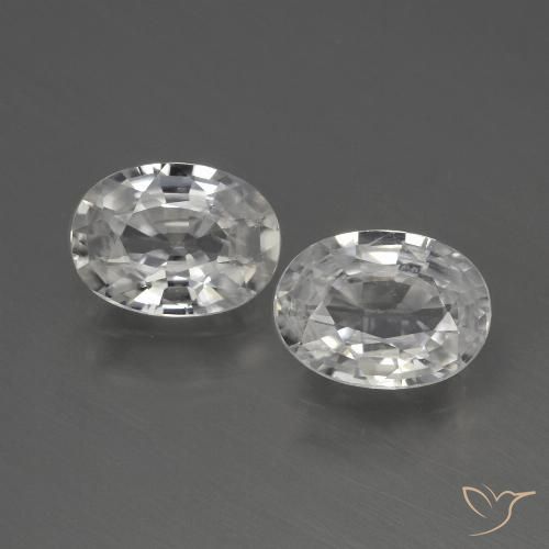 2.28ctw Naturel Blanc Zircon, ovale, VS