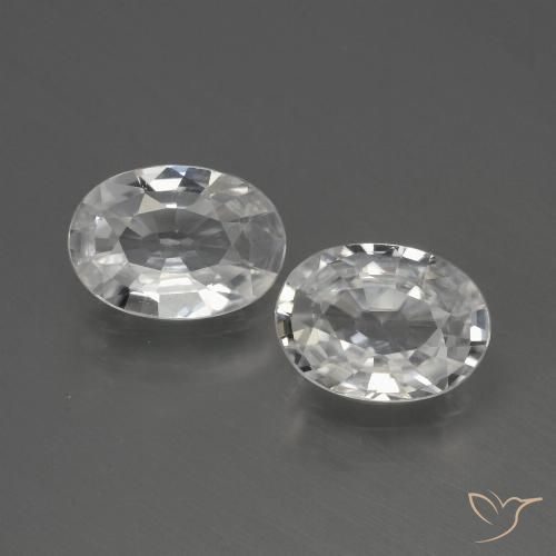 2.13ctw Naturel Blanc Zircon, ovale, VVS