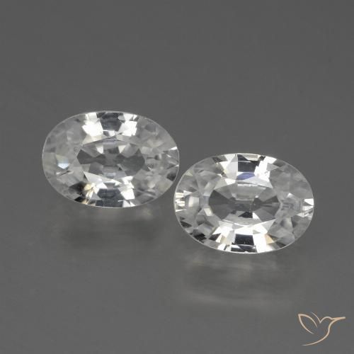 2.37ctw Naturel Blanc Zircon, ovale, VVS-VS