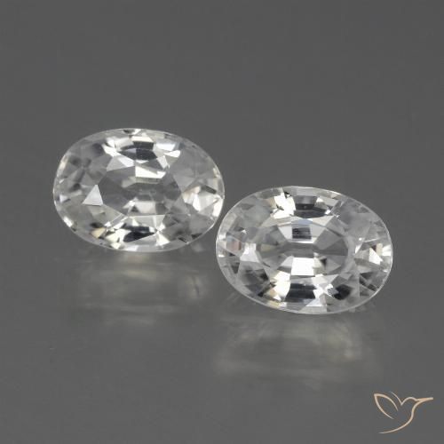 2.63ctw Naturel Blanc Zircon, ovale, VVS-VS