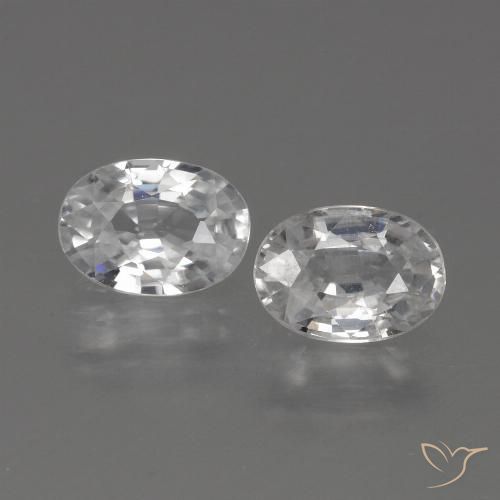2.42ctw Naturel Blanc Zircon, ovale, VS