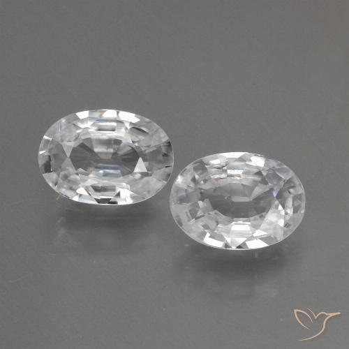 1.93ctw Naturel Blanc Zircon, ovale, VS