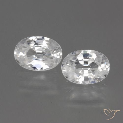 2.56ctw Naturel Blanc Zircon, ovale, VS