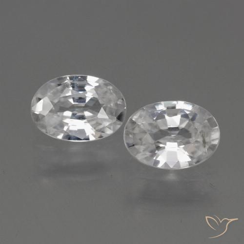 2.17ctw Naturel Blanc Zircon, ovale, VS