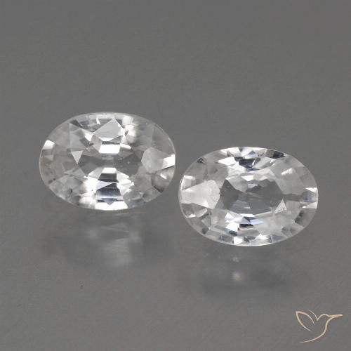 2.23ctw Naturel Blanc Zircon, ovale, VVS-VS