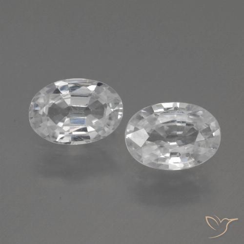 2.16ctw Naturel Blanc Zircon, ovale, VVS