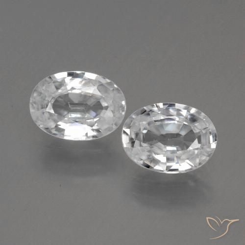2.37ctw Naturel Blanc Zircon, ovale, VS