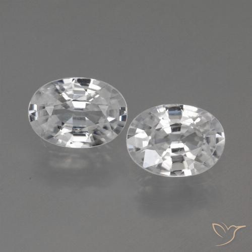 2.27ctw Naturel Blanc Zircon, ovale, VVS-VS