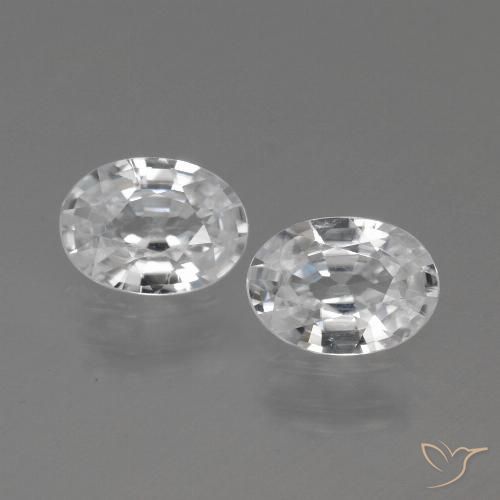 2.16ctw Naturel Blanc Zircon, ovale, VVS