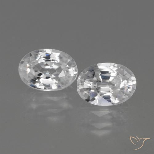 2.35ctw Naturel Blanc Zircon, ovale, VVS