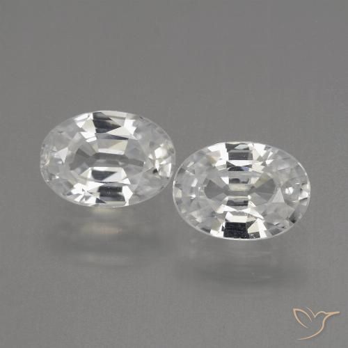 2.44ctw Naturel Blanc Zircon, ovale, VVS