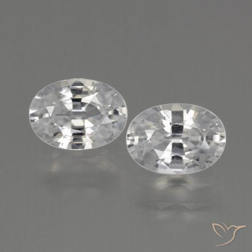 2.48ctw Naturel Blanc Zircon, ovale, VVS