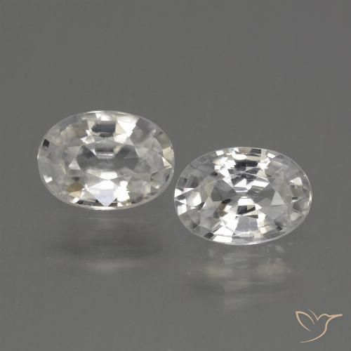 2.30ctw Naturel Blanc chaud Zircon, ovale, VVS-VS