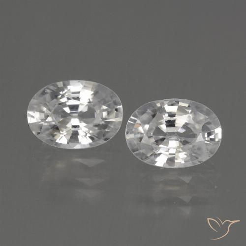 2.50ctw Naturel Blanc Zircon, ovale, VVS