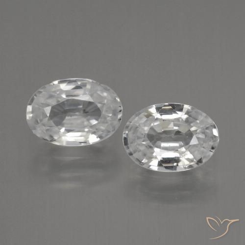 2.36ctw Naturel Blanc Zircon, ovale, VVS