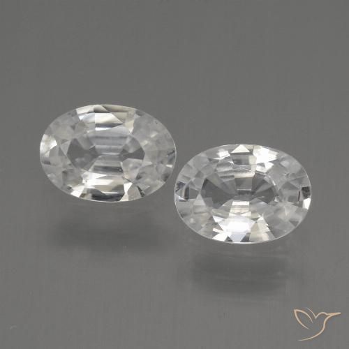 2.09ctw Naturel Blanc Zircon, ovale, VVS-VS