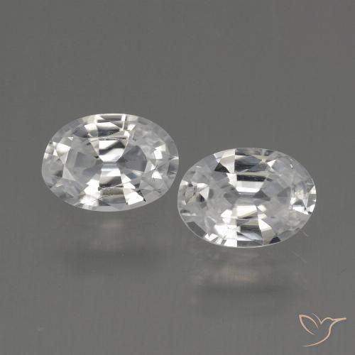 2.09ctw Naturel Blanc Zircon, ovale, VVS