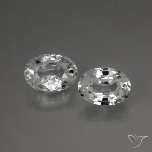 2.56ctw Naturel Blanc Zircon, ovale, VVS-VS