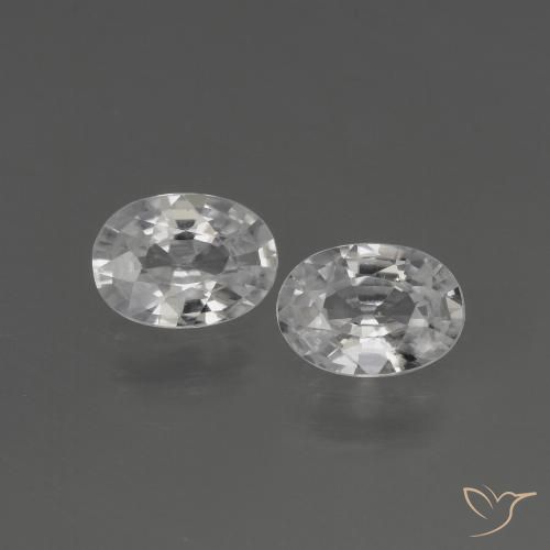 2.08ctw Naturel Blanc Zircon, ovale, VVS