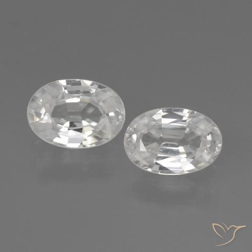 2.33ctw Naturel Blanc Zircon, ovale, VVS-VS